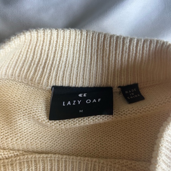 Lazy Oaf Cream Knit Sweater - Picture 3 of 5